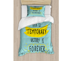 Victory is Forever Text Duvet Cover Set