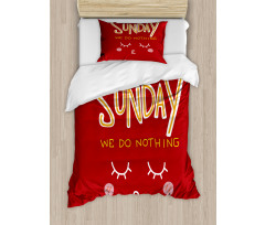 Funny Sunday Saying Duvet Cover Set