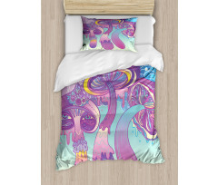 Trippy Magic Mushrooms Duvet Cover Set