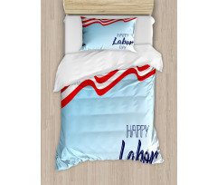 Waving Flag and Wording Duvet Cover Set