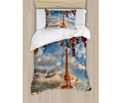 Eiffel Tower with Boat Duvet Cover Set
