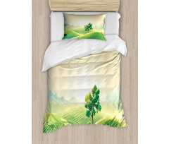 Sunrise on Rural Valley Duvet Cover Set