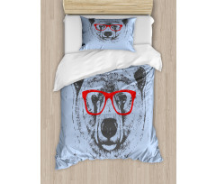 Whimsical Grunge Polar Bear Duvet Cover Set