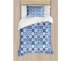 Floral Motif Squares Duvet Cover Set