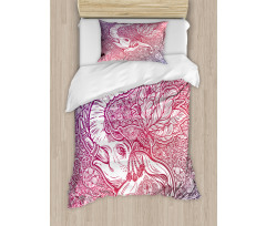 Eastern Elephant Zentangle Duvet Cover Set