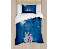 Rabbit Couple Art Duvet Cover Set