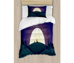 Night Forest Starry Sky Duvet Cover Set