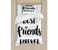 Monochrome Love Forever Duvet Cover Set