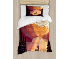 Bird Mountain Reindeer Duvet Cover Set