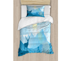 Mountain Fauna Sunrise Duvet Cover Set