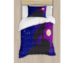 Elk Silhouette Night Duvet Cover Set