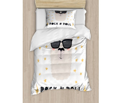 Funny Llama Portrait Duvet Cover Set