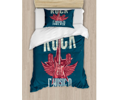 Microphones and Wings Duvet Cover Set