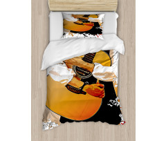 Man Holding a Guitar Duvet Cover Set