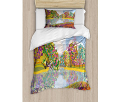 Vibrant Botany River Duvet Cover Set