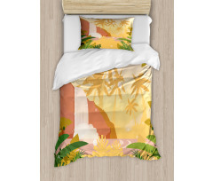 Soft Tropical Paradise Duvet Cover Set