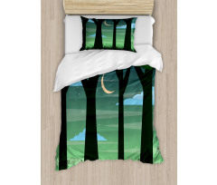 Dreamy Forest at Night Duvet Cover Set