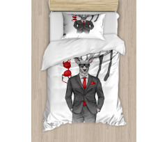 Womanizer Deer in Suit Art Duvet Cover Set