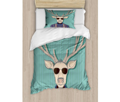 Deer with Colorful Sweater Duvet Cover Set