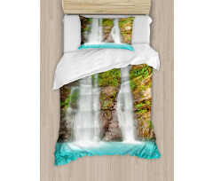 Waterfall in Rainforest Duvet Cover Set