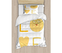 Nerdy Orange in Eyeglasses Duvet Cover Set