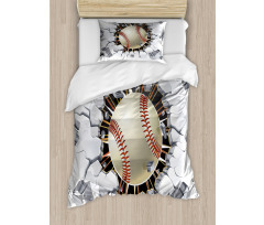 Baseball Wall Concrete Duvet Cover Set