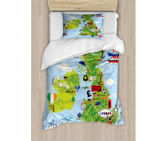 Maps of Britain Ireland Duvet Cover Set