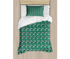 Parrot and Monstera Leaves Duvet Cover Set