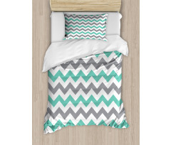 Geometric Wavy Zigzag Duvet Cover Set