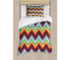 Zigzag Sharp Vibrant Duvet Cover Set