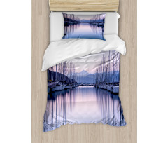 Yacht Harbor in Sunrise Duvet Cover Set