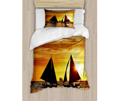 Romantic Sunset Sail Duvet Cover Set