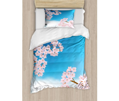 Cherry Blossom Sky Duvet Cover Set