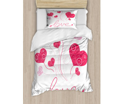 Love Heart Balloons Duvet Cover Set