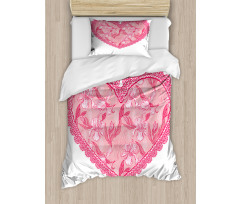 Lace Heart with Flora Duvet Cover Set