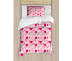 Silhouettes of Angel Heart Duvet Cover Set