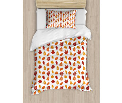 Fall Leaf Sketches Duvet Cover Set