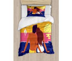 Romantic Couple Coast Duvet Cover Set