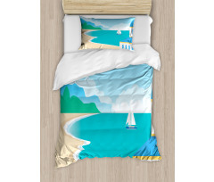 Calm Seascape Cartoon Duvet Cover Set