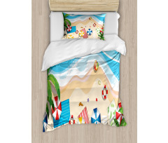 Summer Fun Cartoon Duvet Cover Set