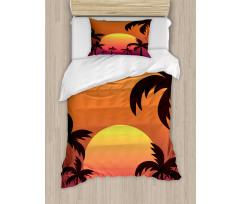 Sunset with Palms Art Duvet Cover Set