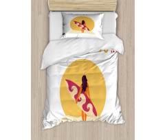 Live Love Surf Girl Duvet Cover Set