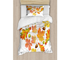 Leaves Acorns Heart Duvet Cover Set