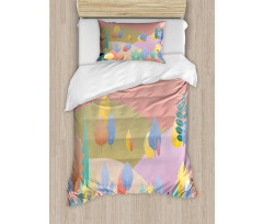 Pastel Fall Leaves Duvet Cover Set