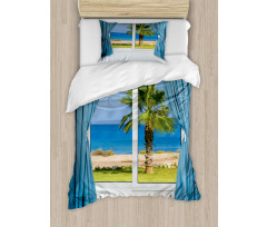 Shore Palm Tree Island Duvet Cover Set