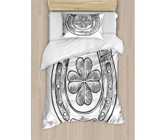 Shamrock and Horseshoe Image Duvet Cover Set