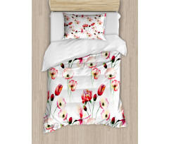 Poppy Flowers Branches Duvet Cover Set