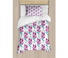 Poppies Leaves Buds Duvet Cover Set