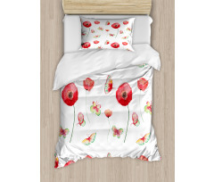 Poppy Butterfly Romance Duvet Cover Set