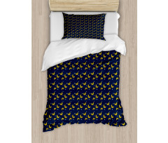 Simple Stars Crescents Duvet Cover Set